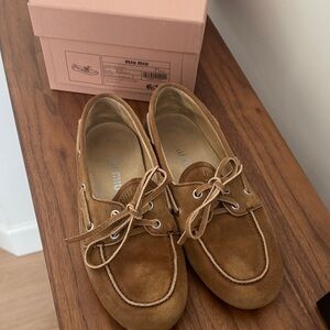 Miu Miu Brown Moccasins for Women size 35.5 excellent condition!